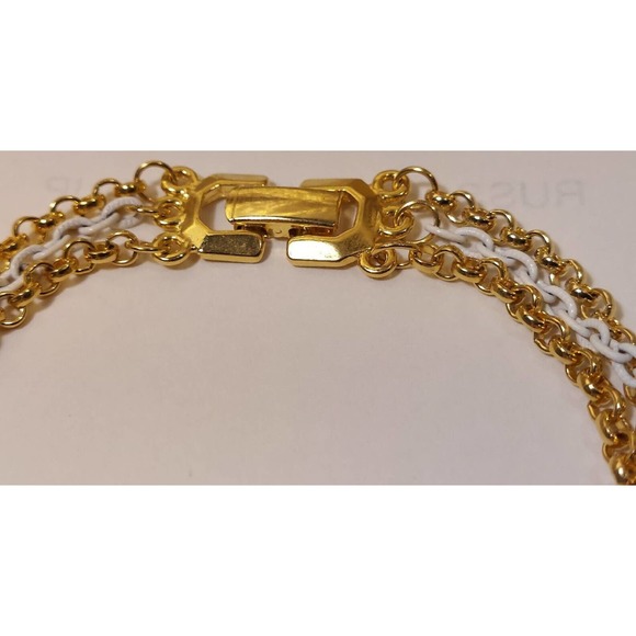 Vintage Castlecliff Gold White Tone Necklace Chain Link Choker NEW With Tags - Picture 7 of 13